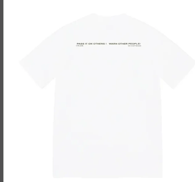 sleeved Short Warning L XL Tee M Black White 22FW Warning Logo and S Banner T-shirt 0517